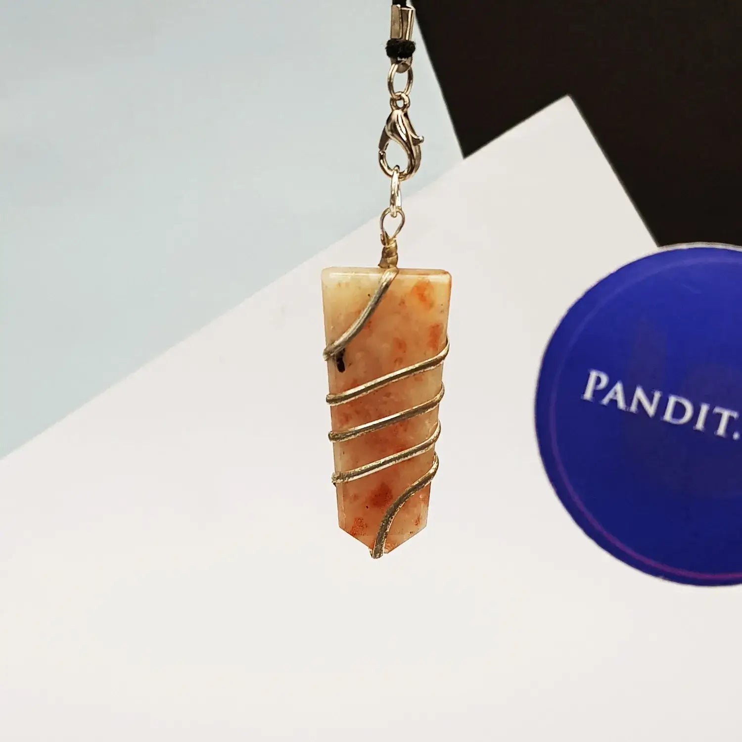 Sunstone Spiral Pencil Pendant