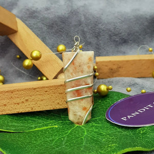 Sunstone Spiral Pencil Pendant