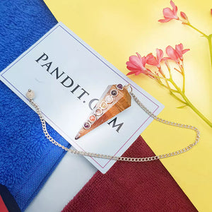 Tiger Eye 7 Chakra Dowsing Pendulum