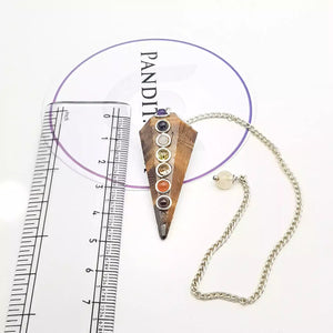 Tiger Eye 7 Chakra Dowsing Pendulum