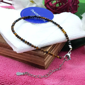 Tiger Eye Adjustable Diamond Cut Bracelet