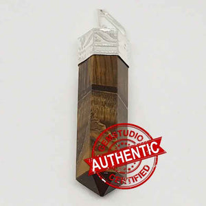 Tiger Eye Agate Cap Pencil Pendant