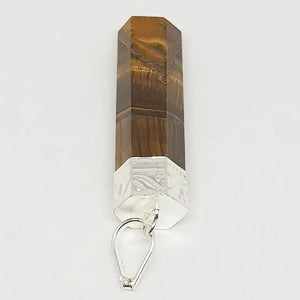 Tiger Eye Agate Cap Pencil Pendant