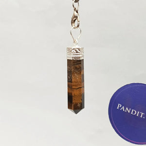 Tiger Eye Agate Cap Pencil Pendant