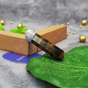 Tiger Eye Agate Cap Pencil Pendant