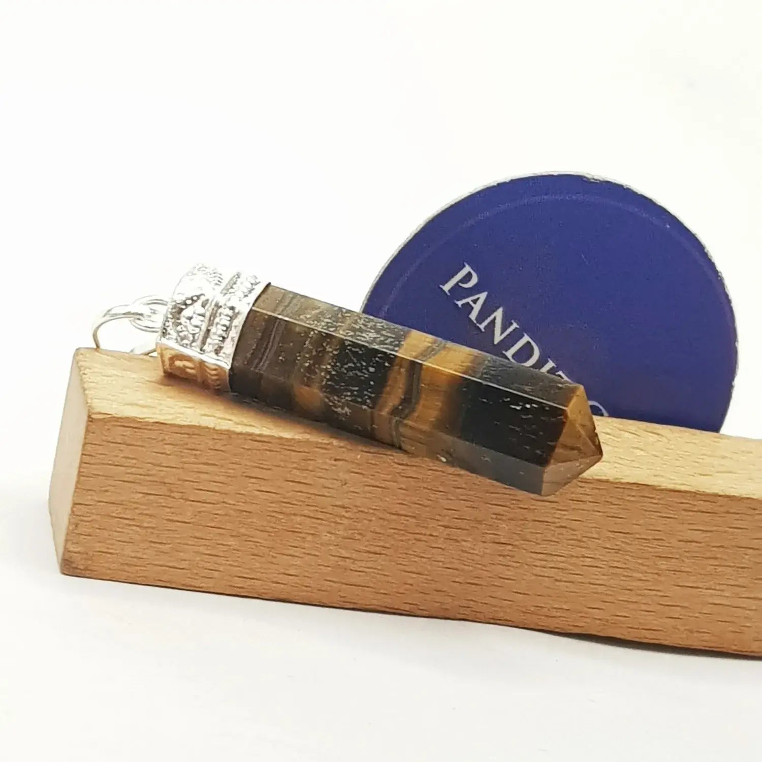 Tiger Eye Agate Cap Pencil Pendant