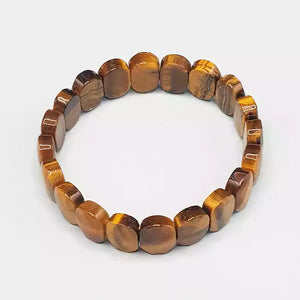Tiger Eye Agate Oval Faceted Bracelet