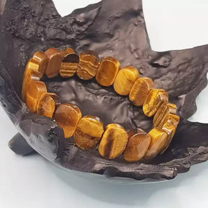 Tiger Eye Agate Oval Faceted Bracelet