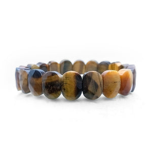 Tiger Eye Agate Oval Faceted Bracelet