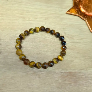Tiger Eye Diamond Cut Bracelet