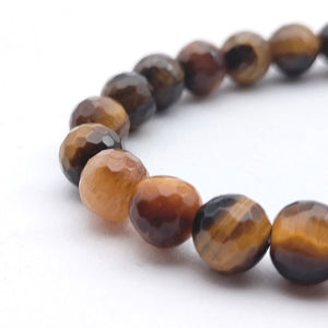 Tiger Eye Diamond Cut Bracelet