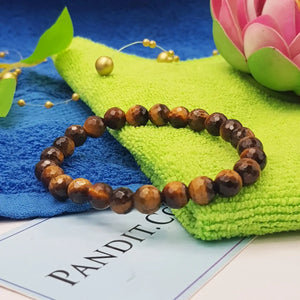 Tiger Eye Diamond Cut Bracelet