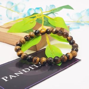 Tiger Eye Diamond Cut Bracelet