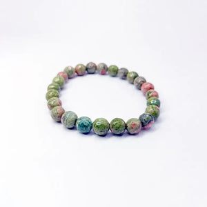 Unakite Diamond Cut Bracelet