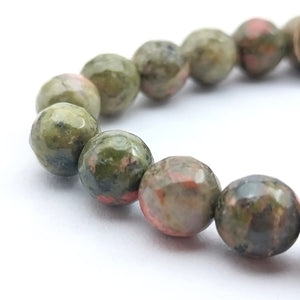 Unakite Diamond Cut Bracelet