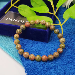 Unakite Diamond Cut Bracelet