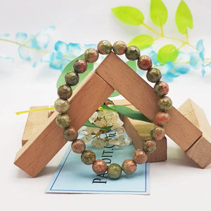 Unakite Diamond Cut Bracelet