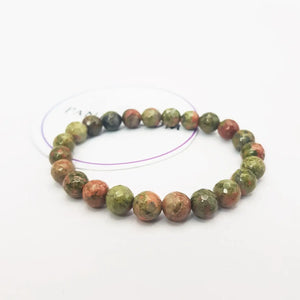 Unakite Diamond Cut Bracelet