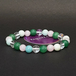 Virgo Zodiac Sign Bracelet — clasp and elastic threading detail