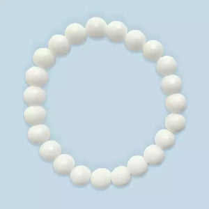 White Diamond Cut Glass Bracelet