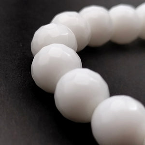 White Diamond Cut Glass Bracelet