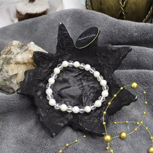 White Pearl & Crystal Bracelet