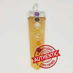 Yellow Aventurine 7 Chakra Pencil Pendant