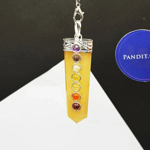 Yellow Aventurine 7 Chakra Pencil Pendant