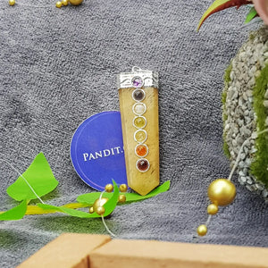 Yellow Aventurine 7 Chakra Pencil Pendant