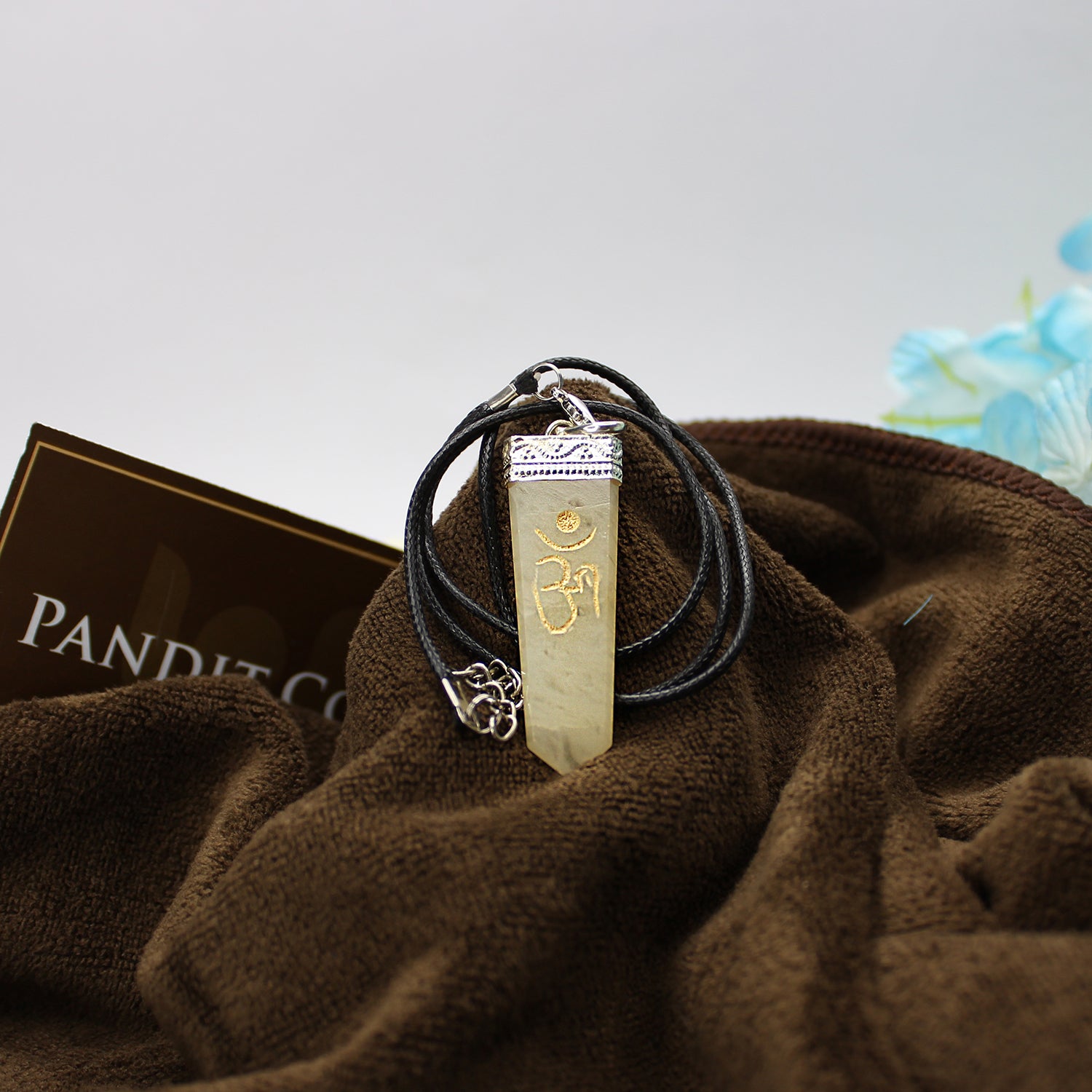 Yellow Aventurine Om Pencil Pendant