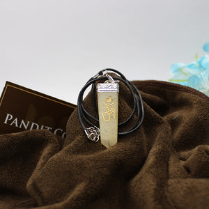 Yellow Aventurine Om Pencil Pendant