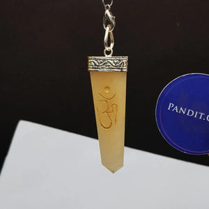 Yellow Aventurine Om Pencil Pendant