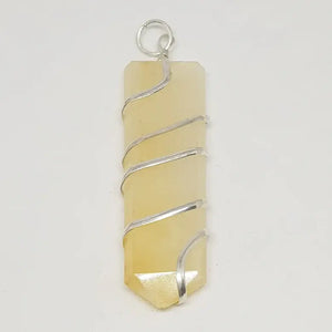 Yellow Aventurine Spiral Pencil Pendant