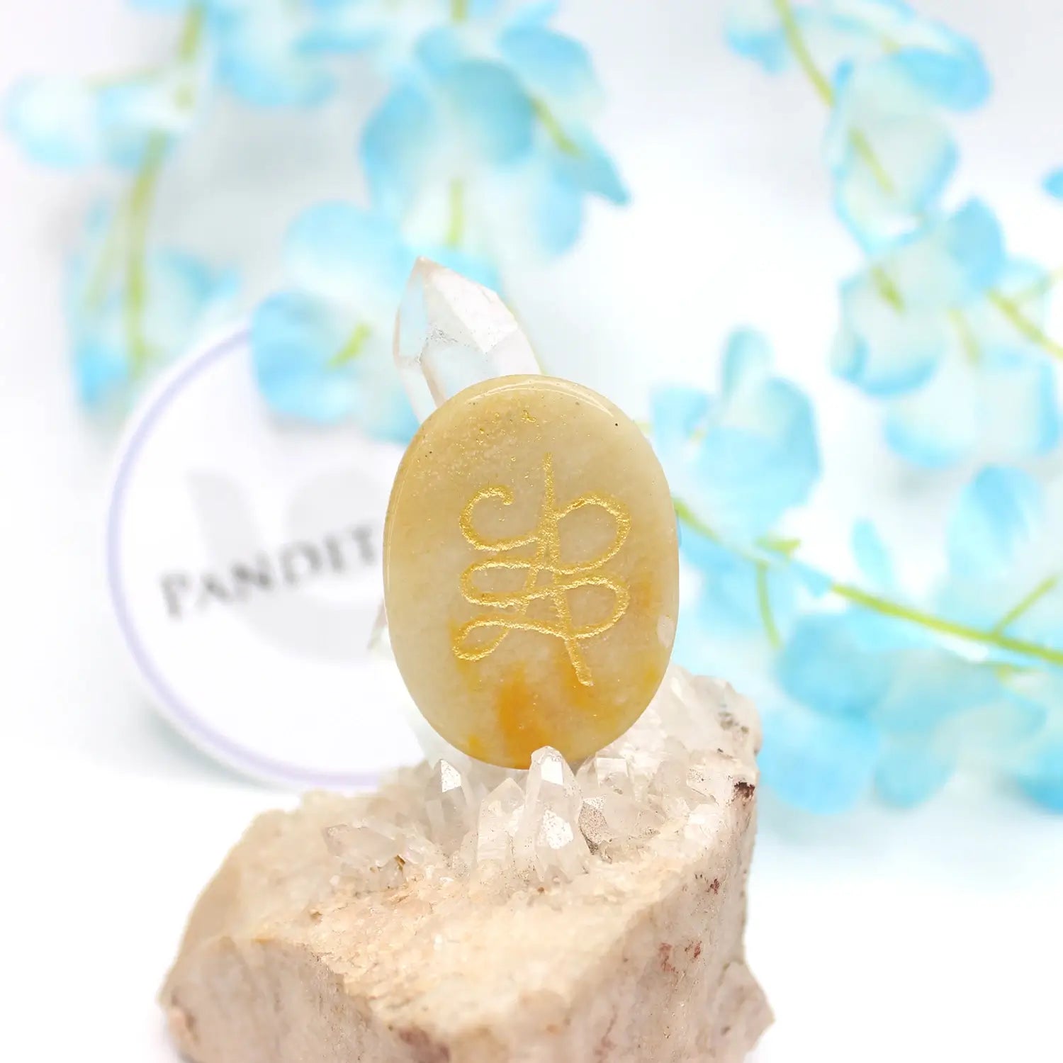 Yellow Aventurine Zibu Symbol Coin