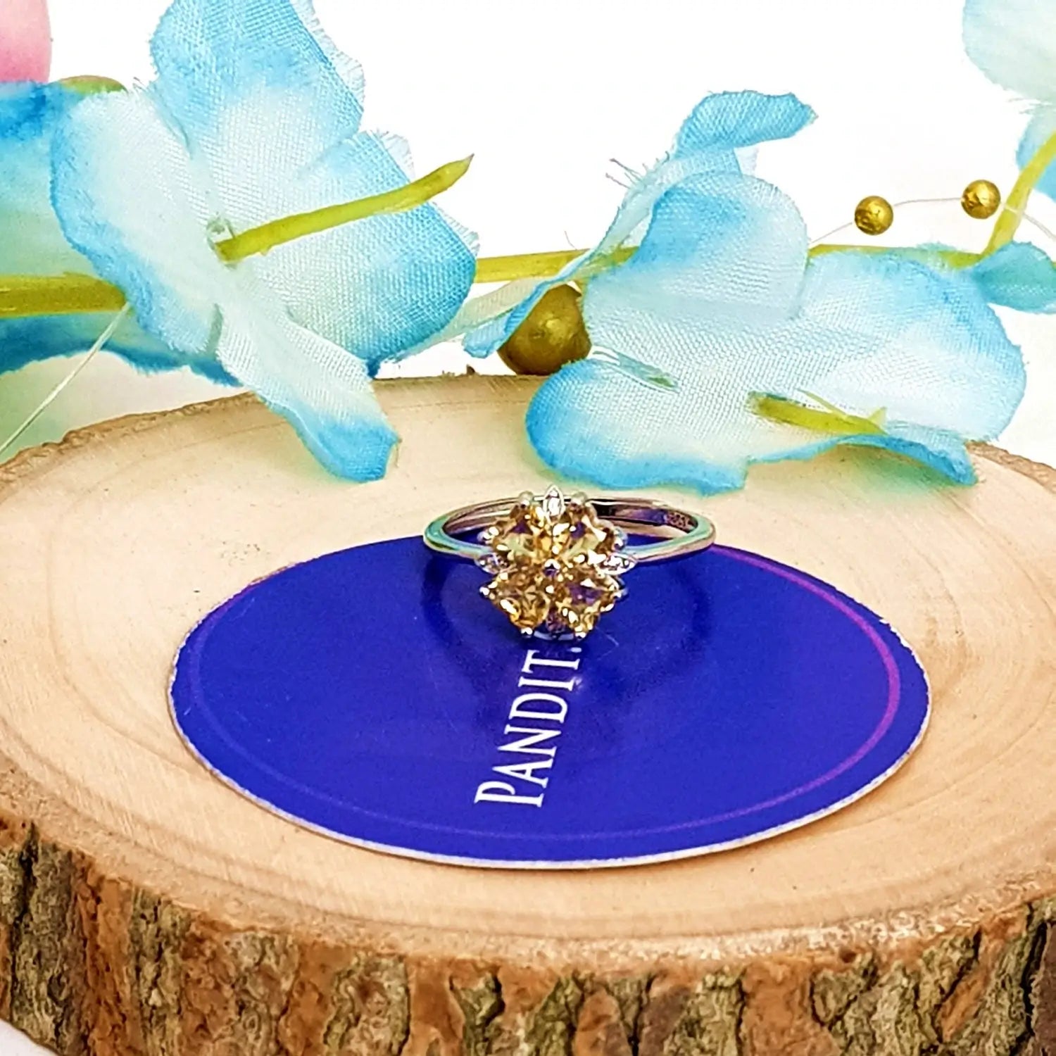 Yellow Citrine Adjustable Ring