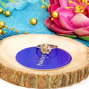 Yellow Citrine Adjustable Ring