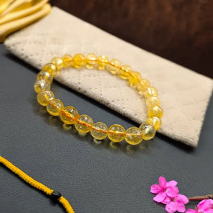 Yellow Citrine Diamond Cut Bracelet