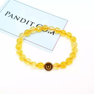 Yellow Citrine Diamond Cut Bracelet