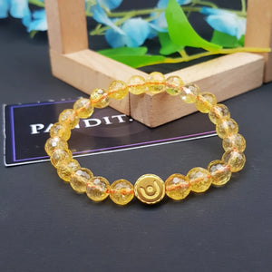 Yellow Citrine Diamond Cut Bracelet