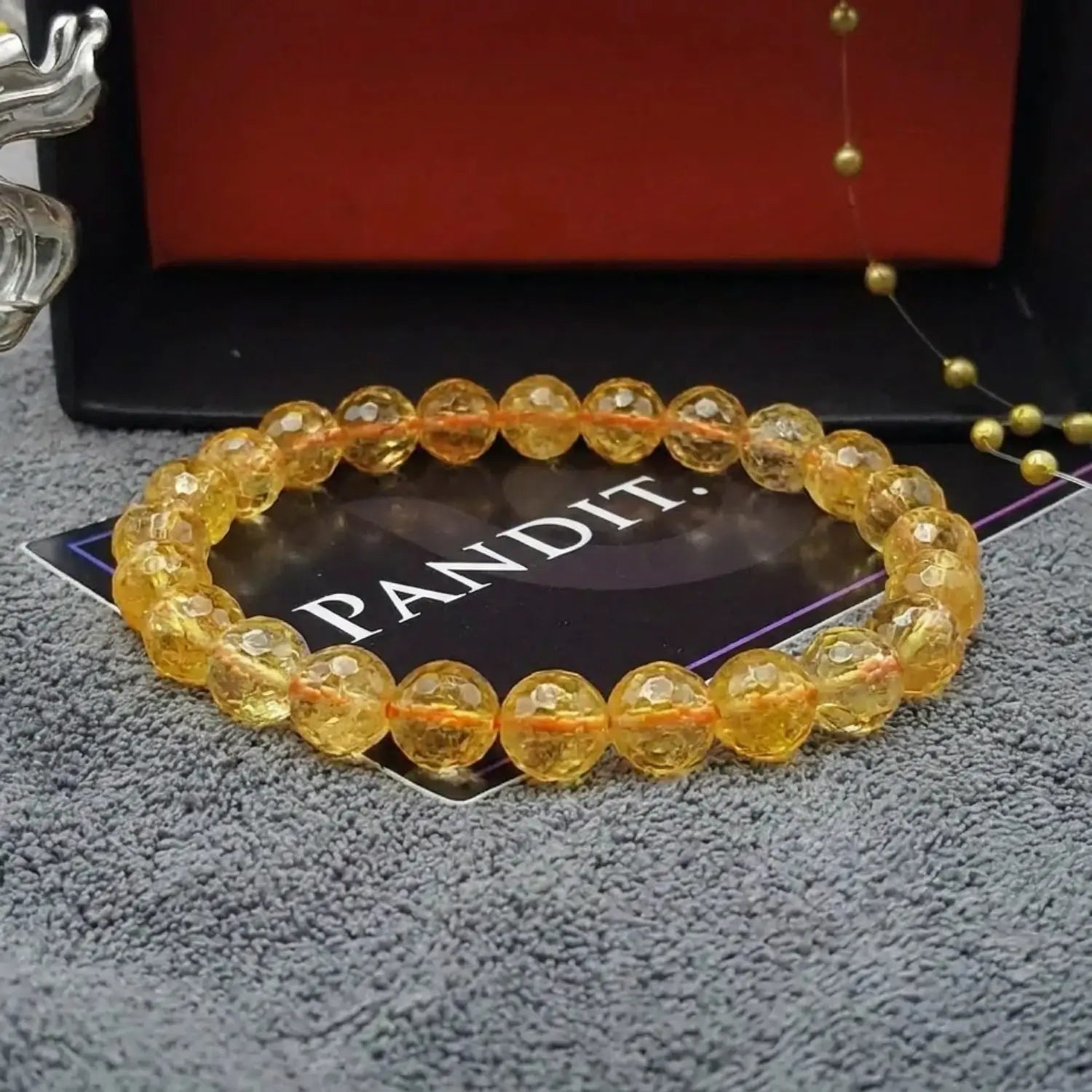 Yellow Citrine Diamond Cut Bracelet - For Continuous Growth