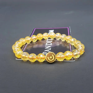 Yellow Citrine Diamond Cut Bracelet