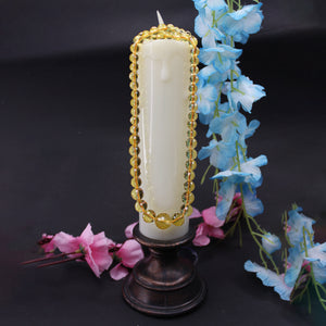 Yellow Citrine Diamond Cut Mala Necklace