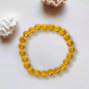Yellow Diamond Cut Glass Bracelet