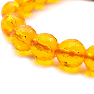 Yellow Diamond Cut Glass Bracelet