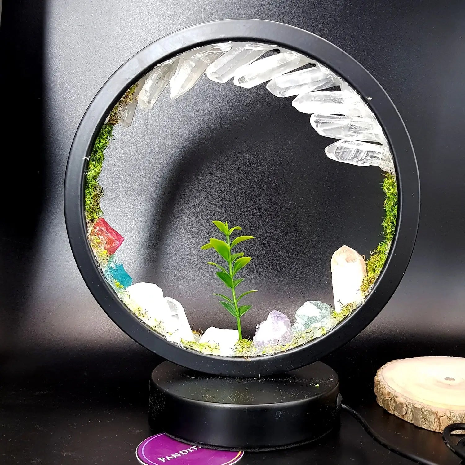 Zen Garden Real Crystal Gemstone LED Lamp