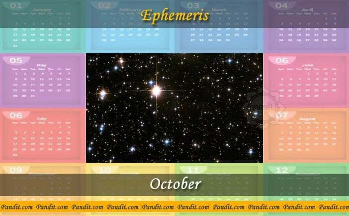 Free Astrology Ephemeris - October 2016 - Pandit.com