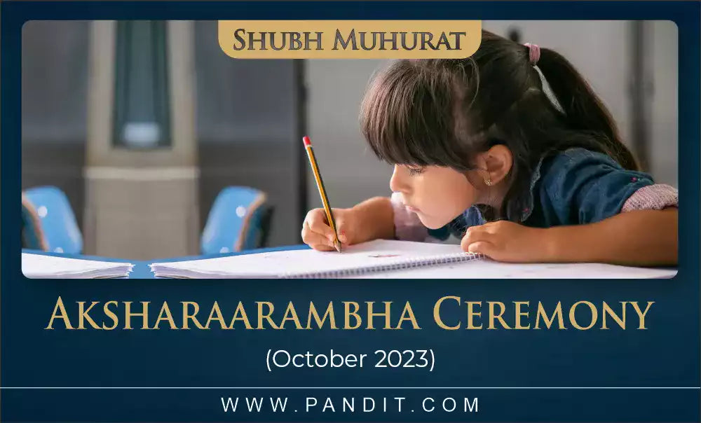 Aksharaarambha Ceremony October 2023