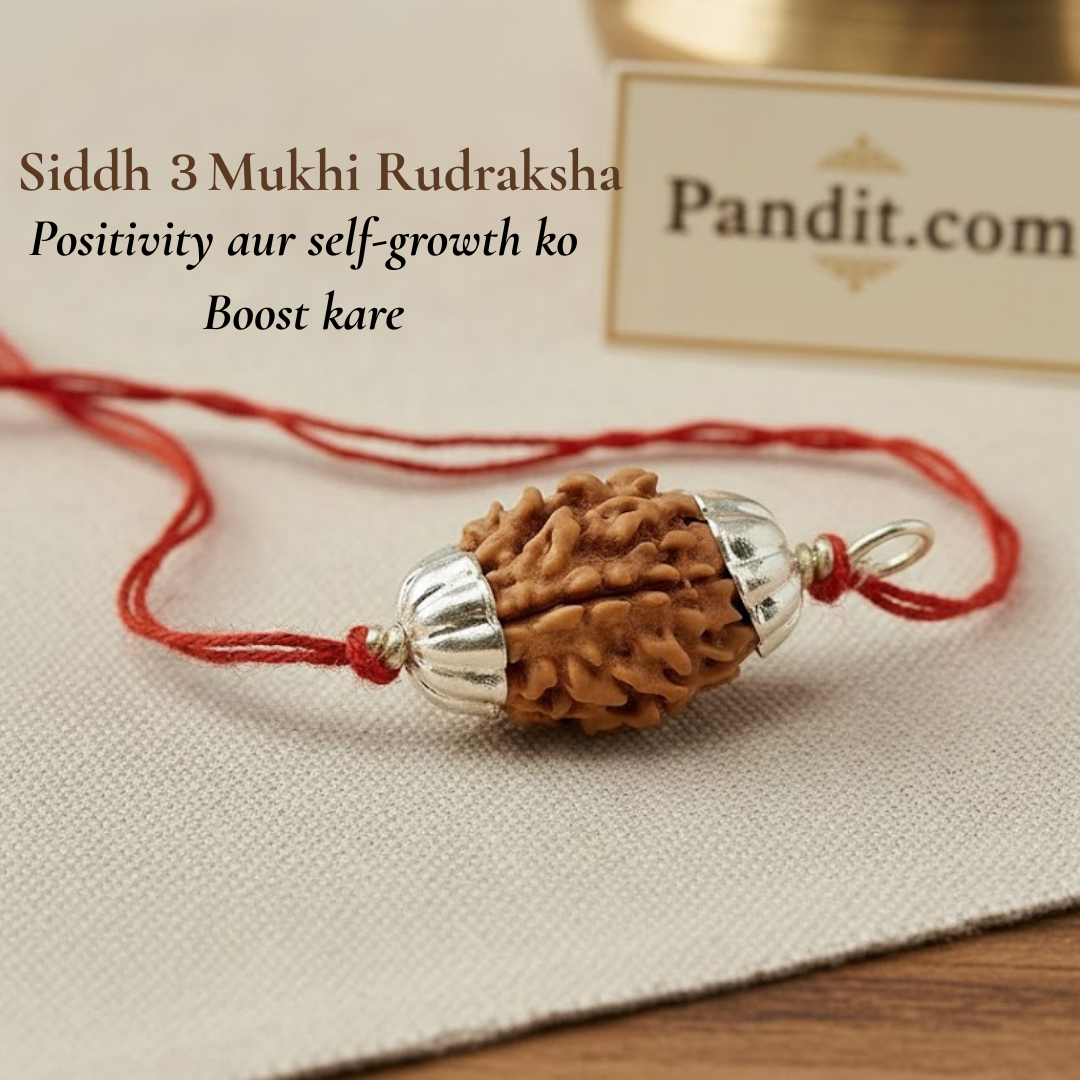 3 Mukhi Rudraksha — bead size reference