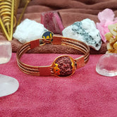 5 Mukhi Copper Rudraksha Bracelet — front view of bracelet showing beads and stringing