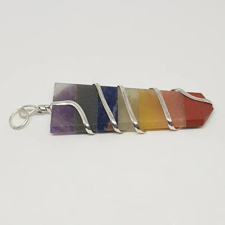7 Chakra Spiral Pencil Pendant